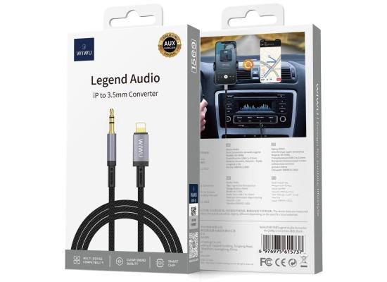 WIWU Wi-C048L Legend Audio Series Lightning to 3.5mm Aux 1.5M Cable - Black
